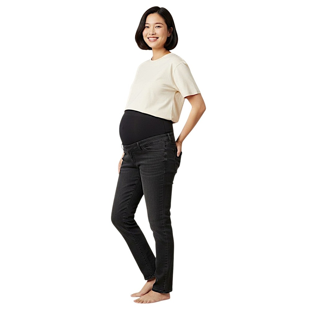 Seraphine Maternity Jeans 16 Women Luca Slim Leg Over Bump Black Organic Stretch